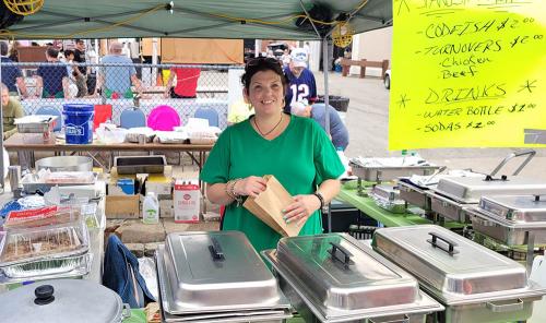 Angie at the Hispanic Food Stand